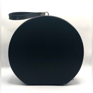 Sleek Vintage Round Zippered Cosmetic Travel Case